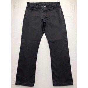 LOOMSTATE Jean Men 30x28 Black Canvas Raw Denim Organic Cotton Button Fly